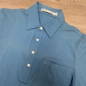 Criquet Polo Shirt Mens Small Blue Pima Cotton Stretch Golf Casual Short Sleeve